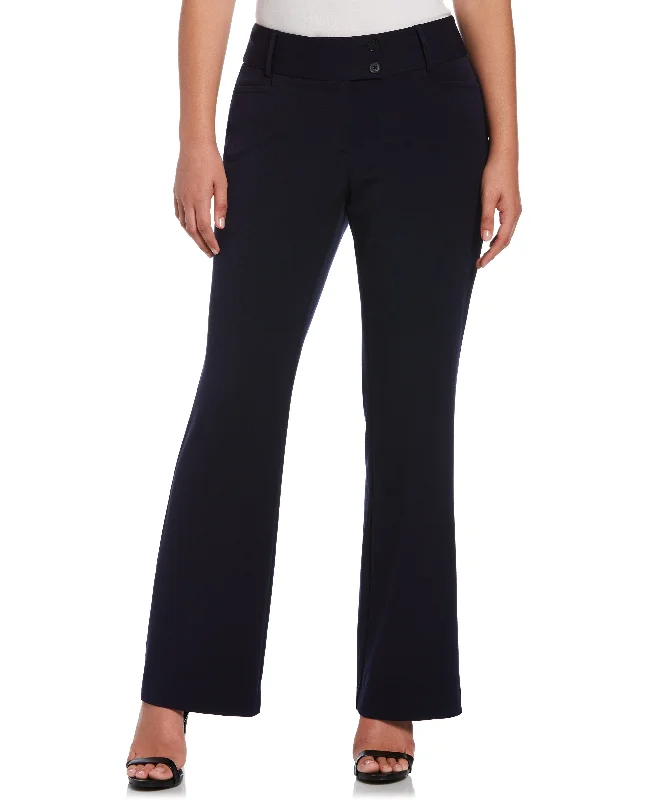 Stretch Pants-Petite Gabardine Bootcut Pant - Curvy Fit