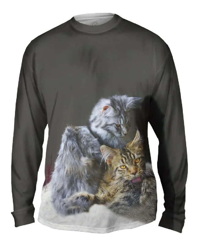 Shirt Jacket Long Sleeve-Kitten Friends Lounging