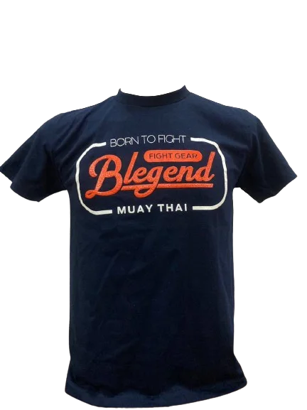 Printed T-Shirt-Blegend Muay Thai, Boxing T-shirt  Rebin Black Navy