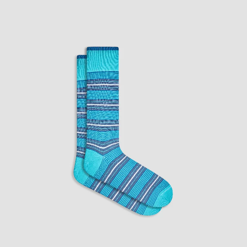 Anti-Slip Socks-Striped Mid-Calf Socks