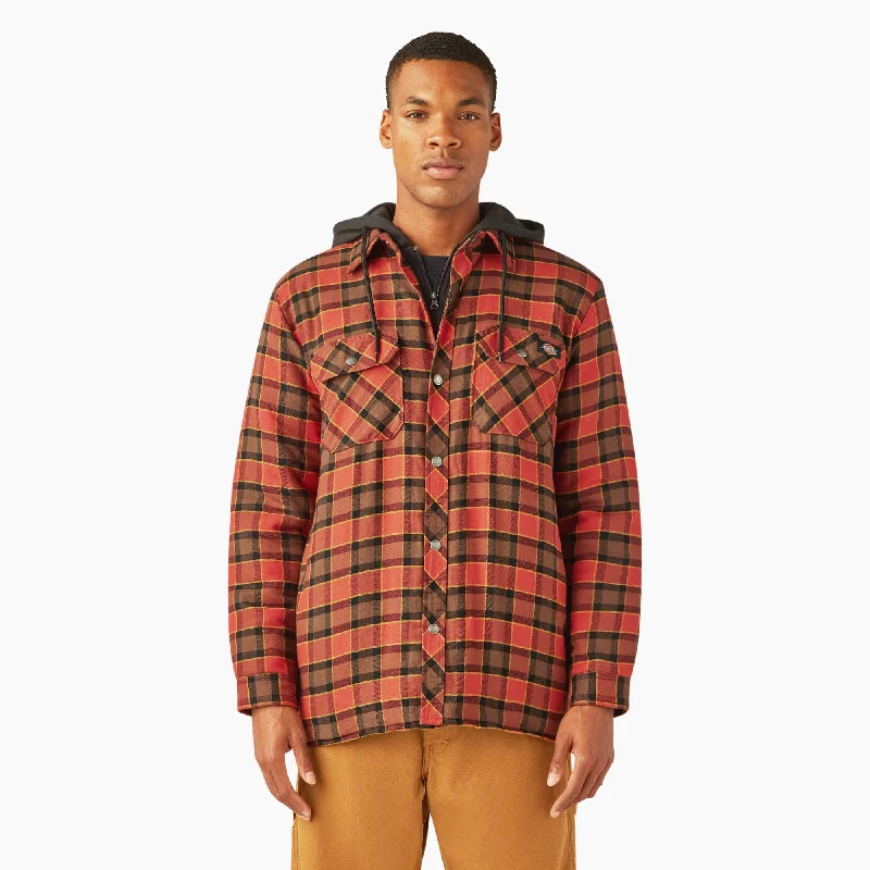 Autumn Jacket-Dickies Men's Durable Water Repellent Hooded Flannel Shirt Jac