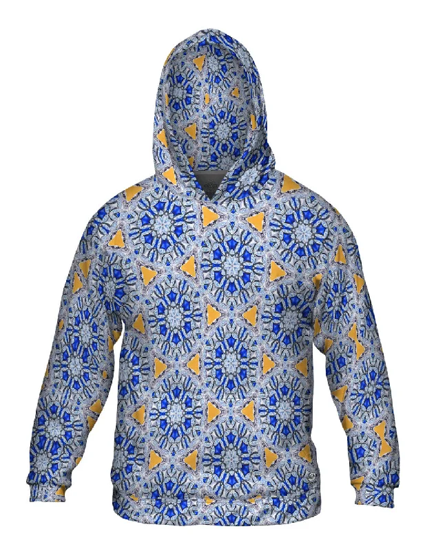 Camping Hoodie-Blue Orange Diamonds Pattern