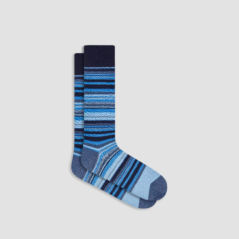 Quick-Dry Socks-Striped Mid-Calf Socks