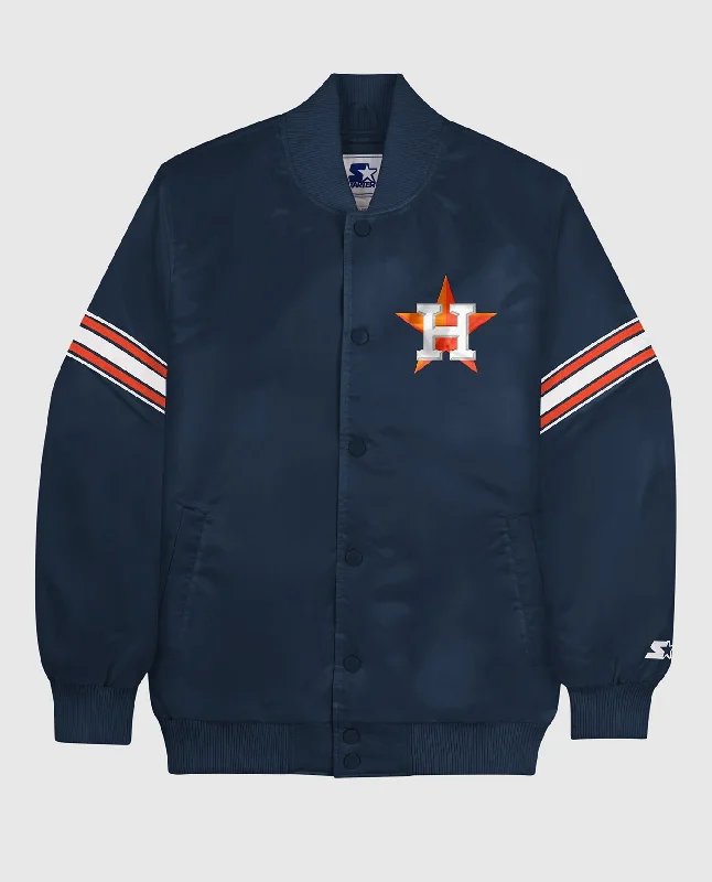 Sailing Jacket-Houston Astros Varsity Satin Full-Snap Jacket