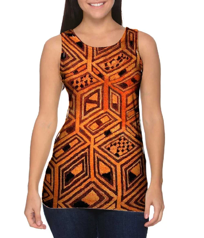 Casual Sleeveless-African Tribal Kuba Cloth