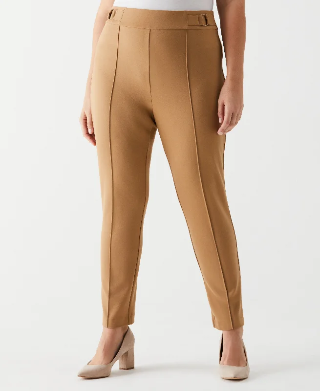 Rain Pants-Plus Size Slim Leg Ankle Pant with Hardware