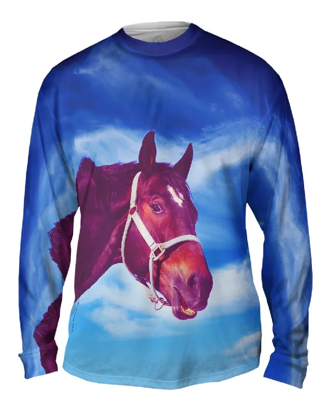 Adventure Long Sleeve-Lonesome Horse Cloudy Day