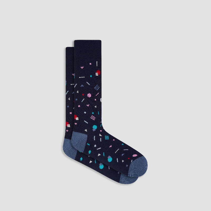 Bamboo Socks-Geometric Mid-Calf Socks