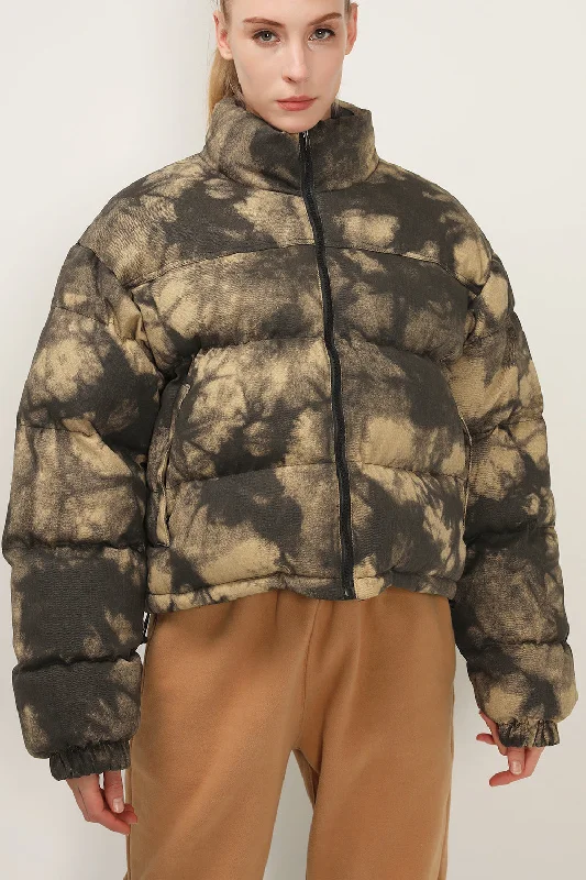 Training Jacket-Hazel Reversible Printed Puffer Jacket