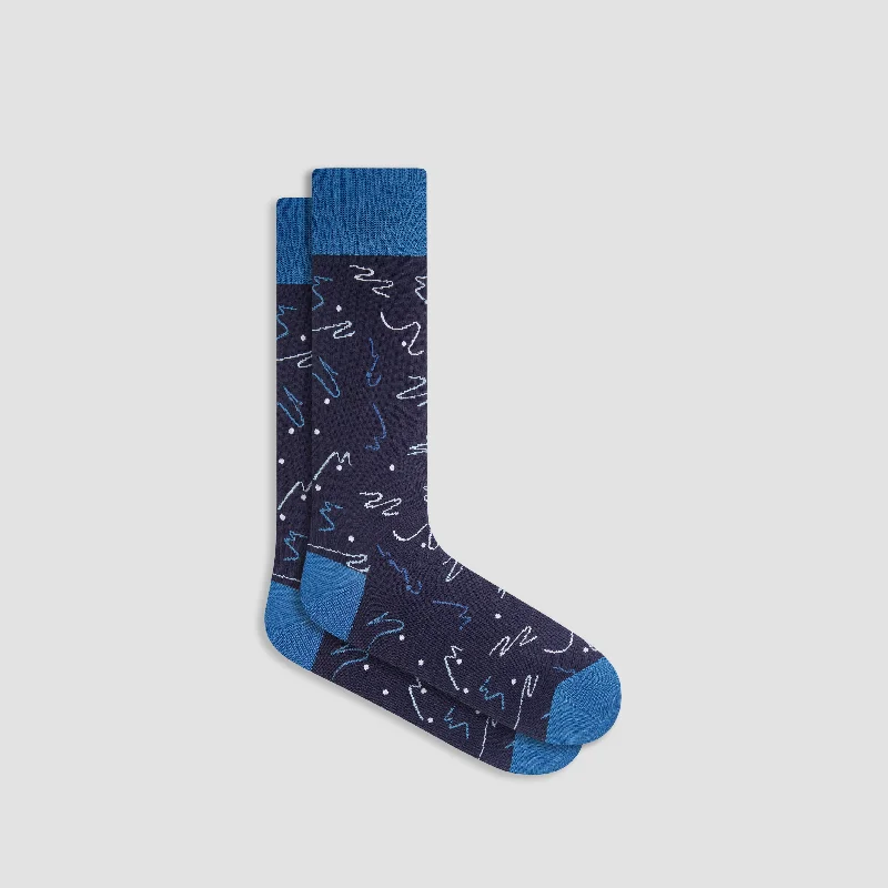 Running Crew Socks-Abstract Mid-Calf Socks