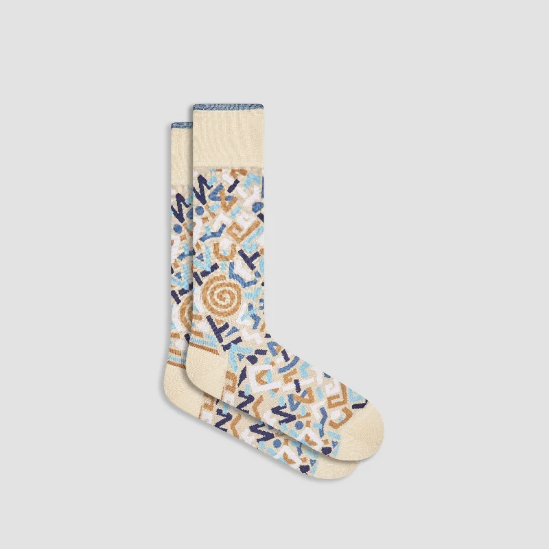 Thermal Wool Socks-Abstract Mid-Calf Socks