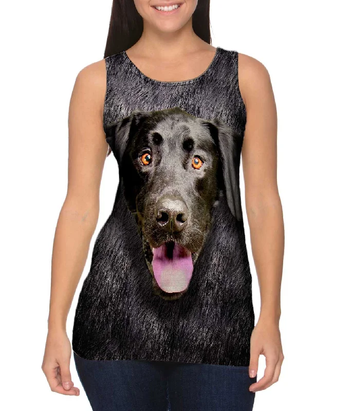 Knitted Tank-Black Lab Face