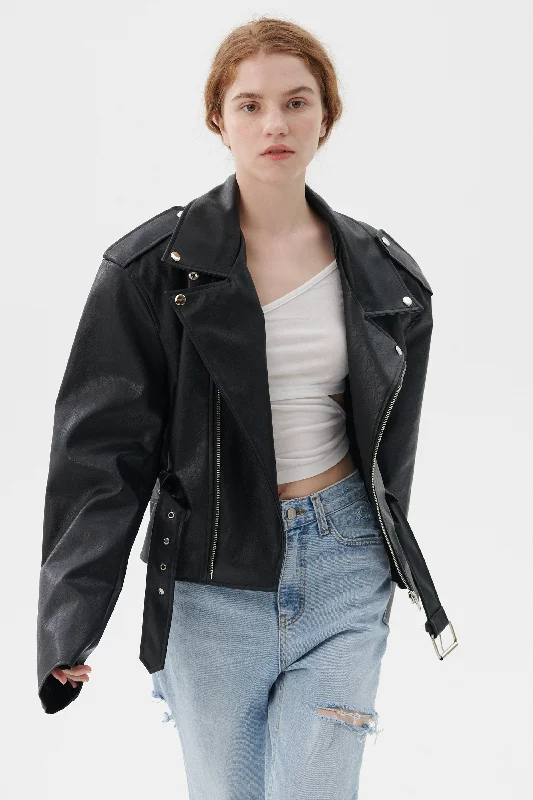 Workwear Jacket-Megan Oversized Rider Jacket