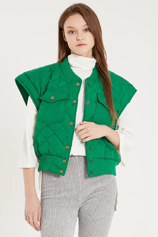 Breathable Jacket-Tanner Diamond Quilted Crop Vest