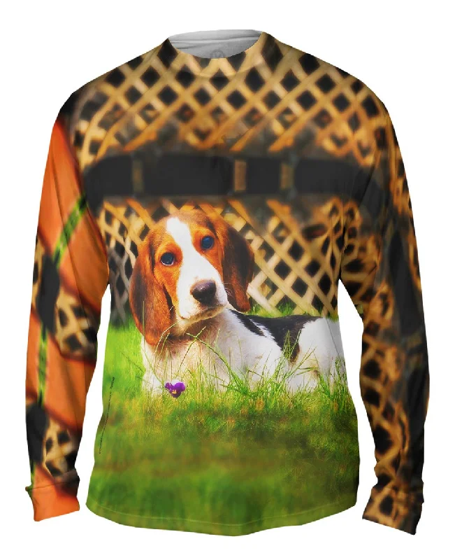 Casual Long Sleeve Top-Lounging Beagle