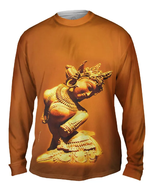 Camouflage Long Sleeve-Indian Art - "Statue Fertility God"