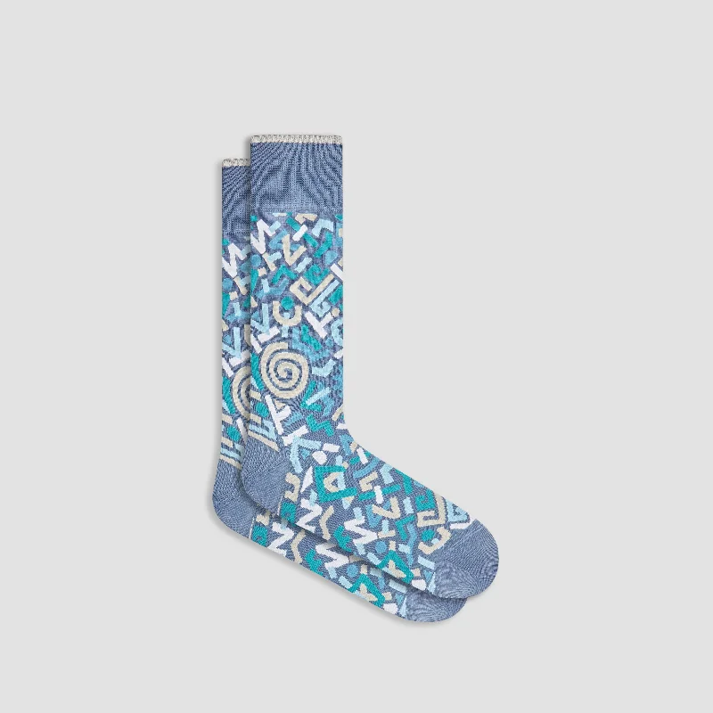 Heated Electric Socks-Abstract Mid-Calf Socks