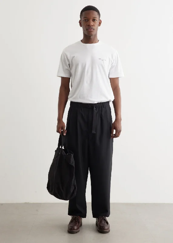 Tapered Jeans-Wool Serge Belted Trousers