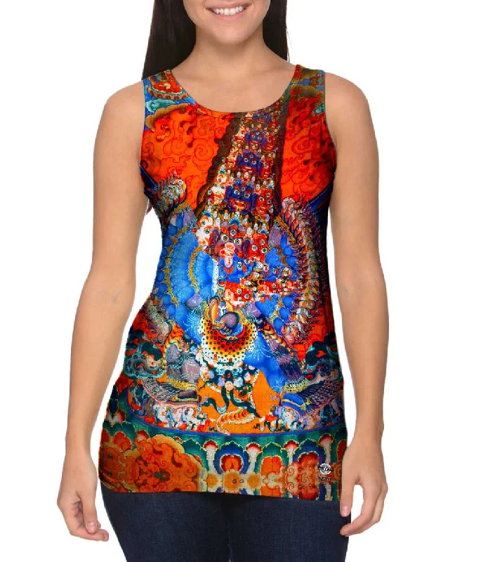 Baseball Tank-"Tibetan Thangka Of The Blue Tara"