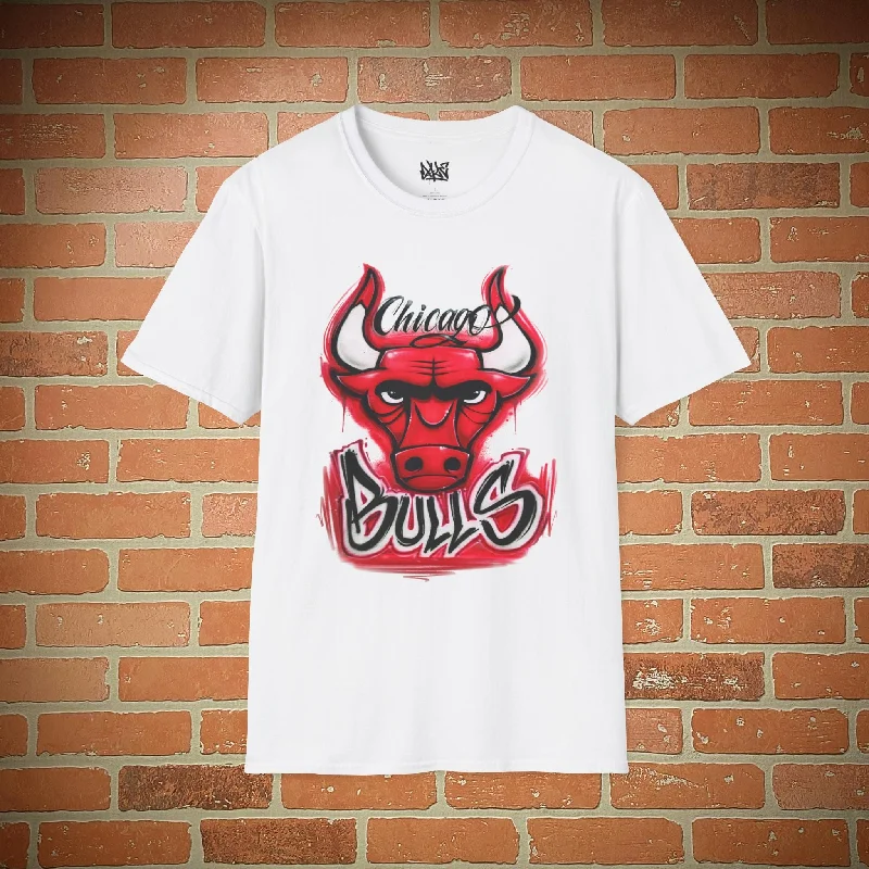 Cotton T-Shirt-Chicago Bulls Graffiti Style Shirt