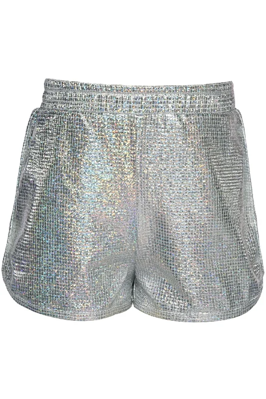 Travel Shorts-Silver Side Split Shorts