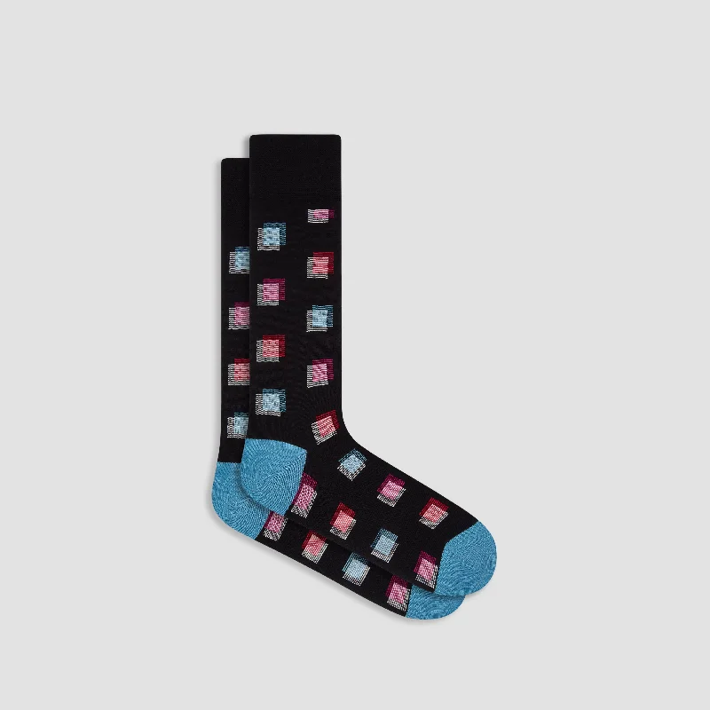 Wool Socks-Geometric Mid-Calf Socks