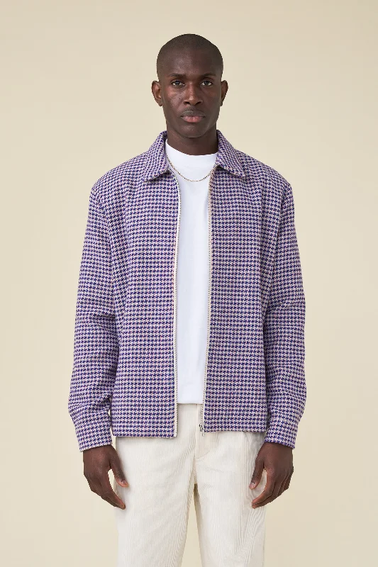 Festival Jacket-SUTTON DOGTOOTH ZIP OVERSHIRT