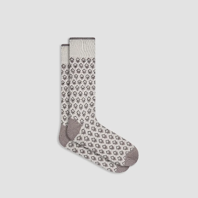 Pilates Socks-Double Diamond Mid-Calf Socks