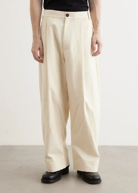 Office Pants-Sorte Deep Pleat Volume Pants