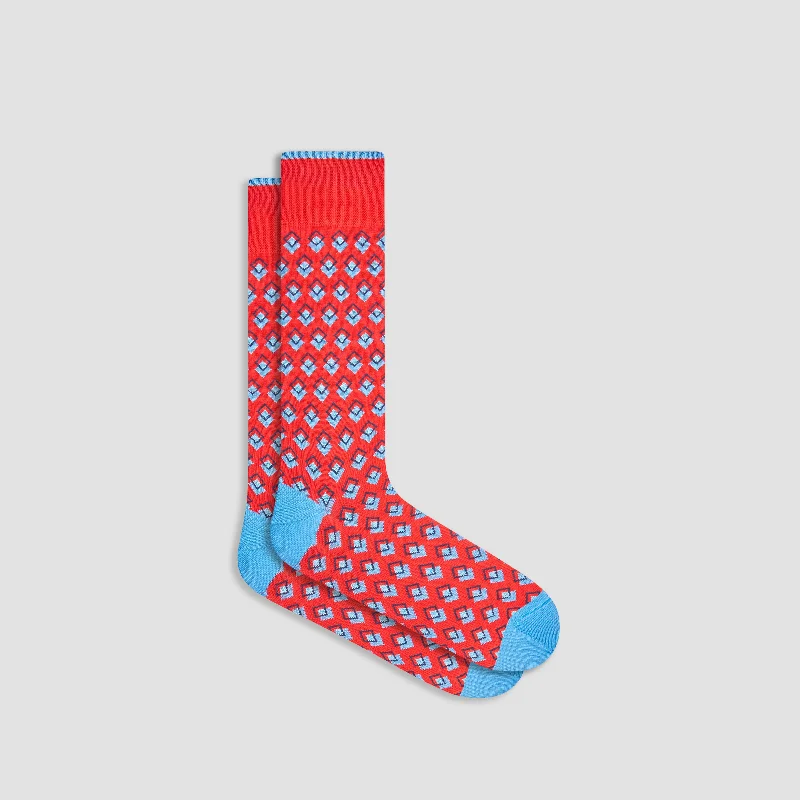 Slouch Socks-Double Diamond Mid-Calf Socks