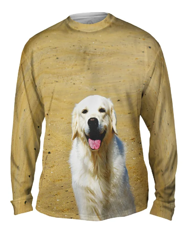 Graphic Long Sleeve-Happy Retriever On Beach