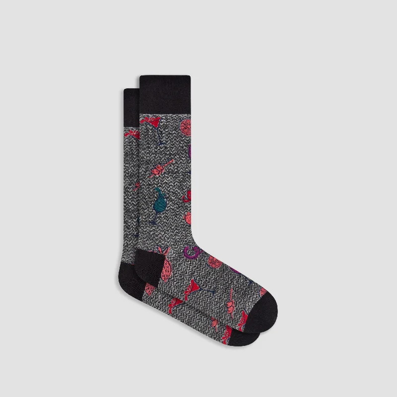 Recycled Material Socks-Cocktails Mid-Calf Socks