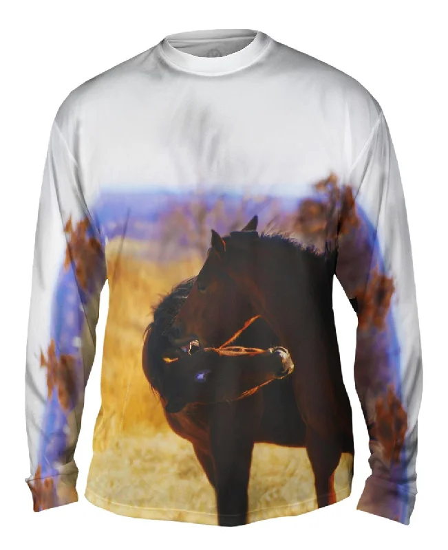 Soccer Long Sleeve-Horse Playing Horses