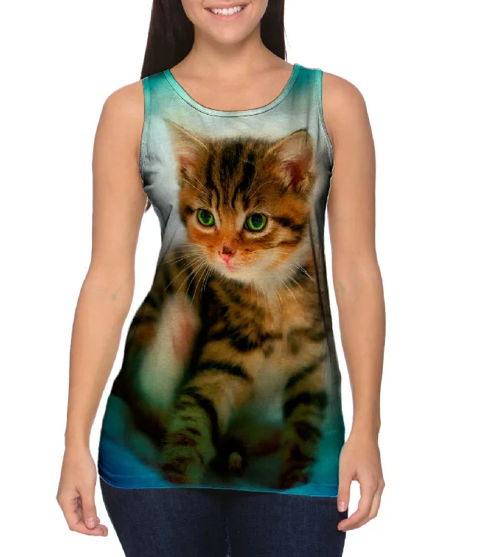 Crew Neck Tank-Blues Bed Kitten