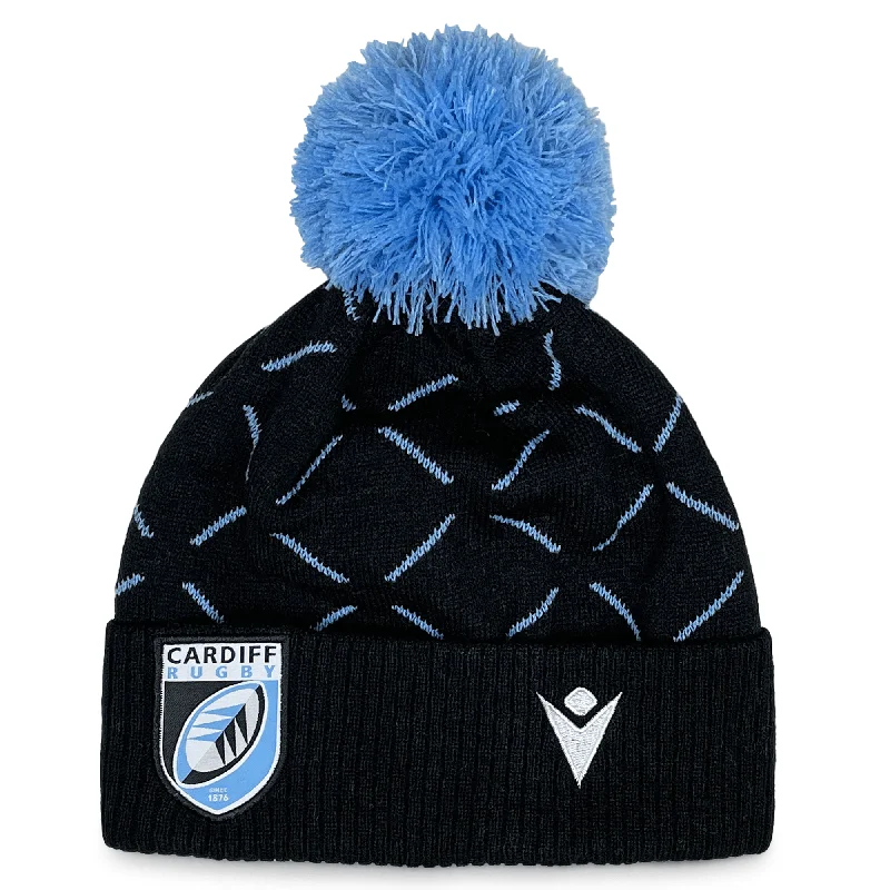 Baseball Team Hat-Cardiff Blues Pom Pom Beanie 23/24 by Macron