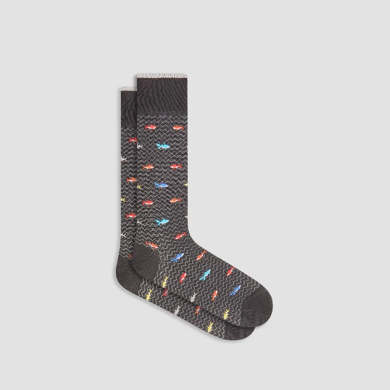 Heated Electric Socks-Sharks Mid-Calf Socks