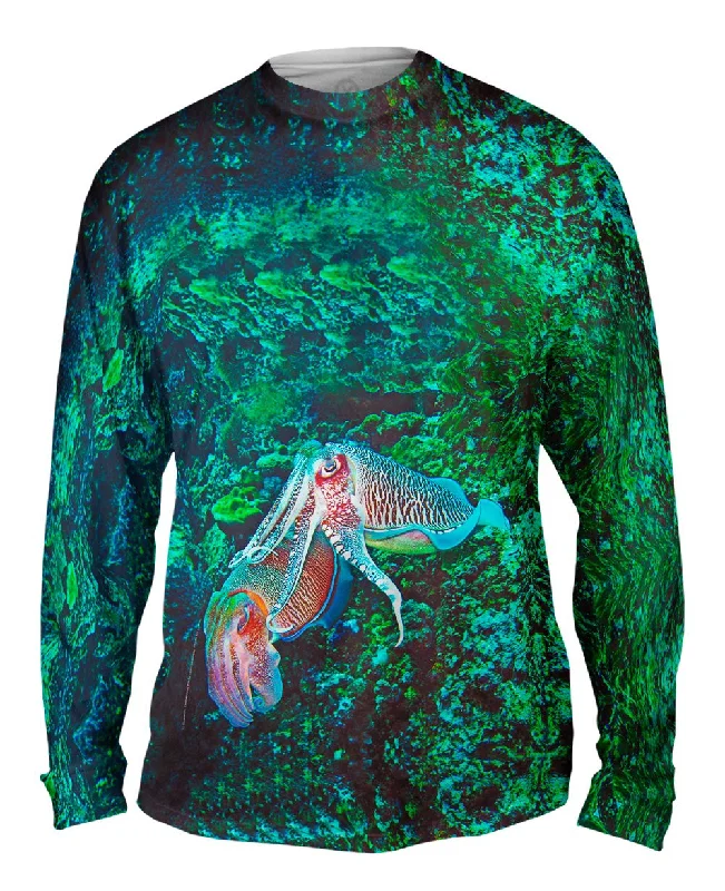 Custom Long Sleeve-Hooded Cuttlefish Squid Underwater