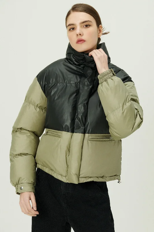 Thermal Jacket-Joyce Color Block Puffer Coat