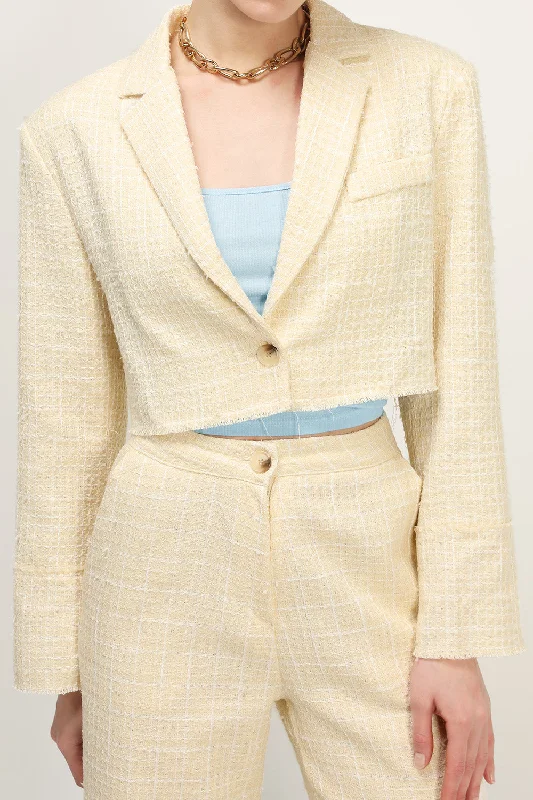 Boxing Jacket-Ella Tweed Cropped Jacket