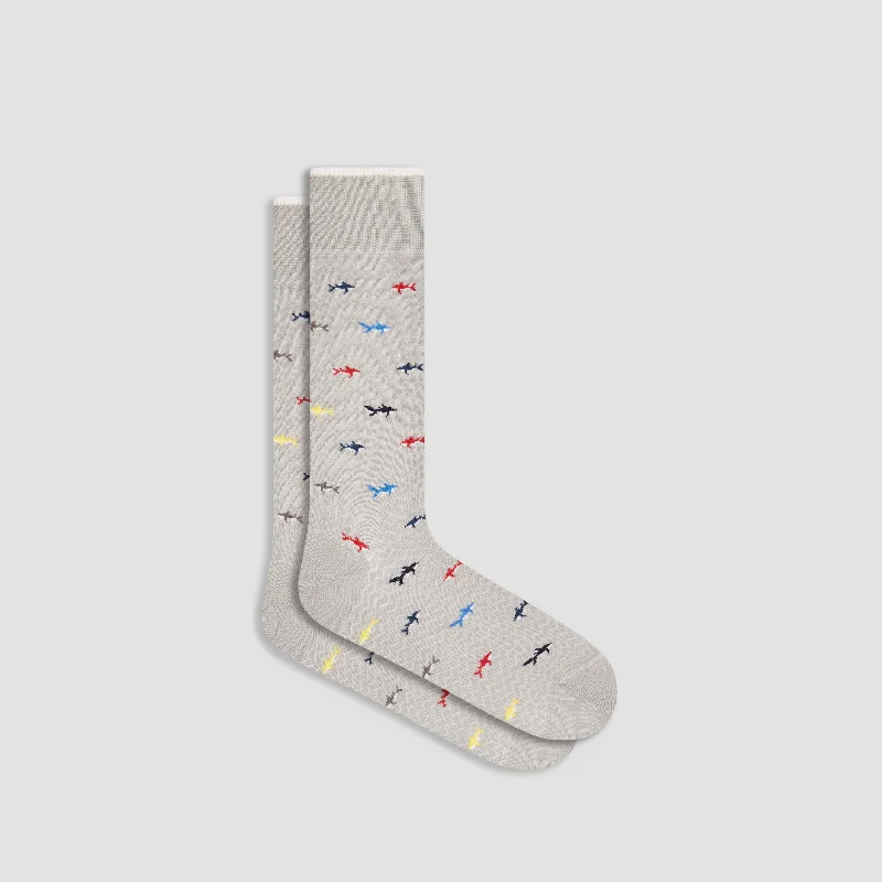 Non-Binding Socks-Sharks Mid-Calf Socks