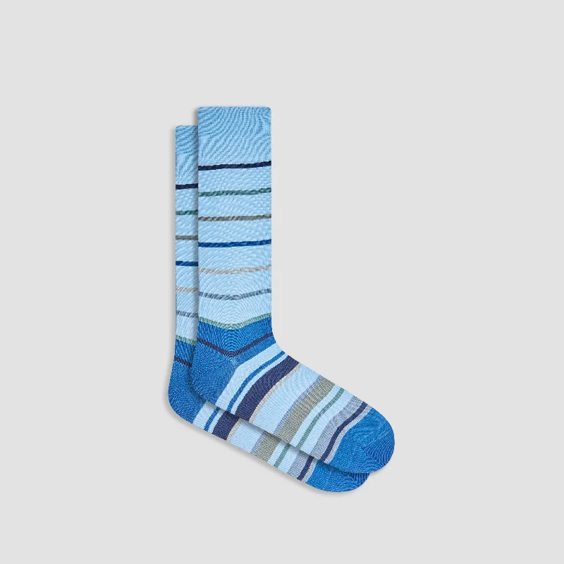 Cushioned Socks-Striped Mid-Calf Socks