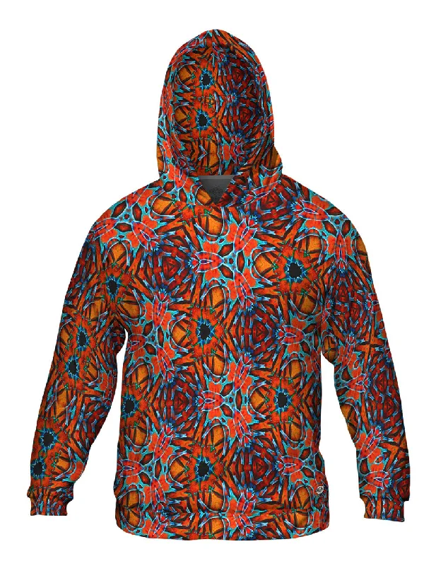 Hoodie with Side Slit-Citrus Glow Pattern