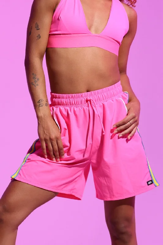 Drawstring Shorts-Disconnect Athletic Shorts - Hot Punk