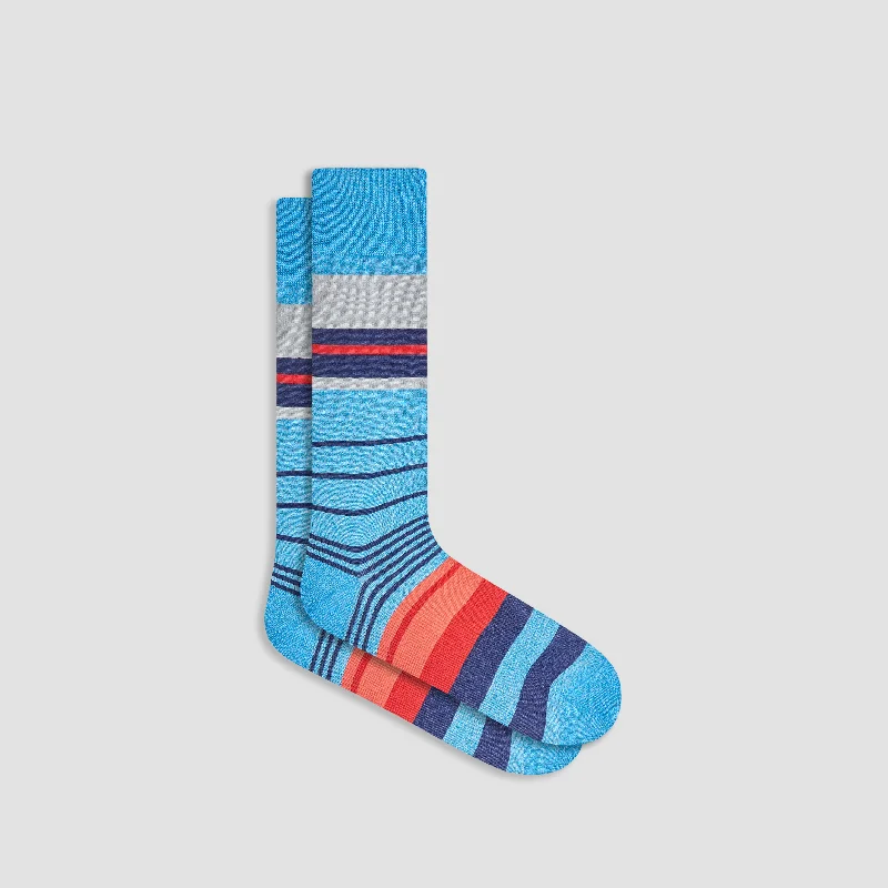 Golf Socks-Striped Mid-Calf Socks