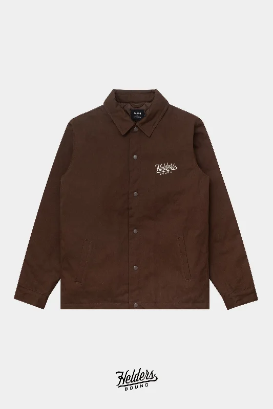 Fleece Jacket-WORKWEAR EMBROIDERED COACH JACKET - BRUN