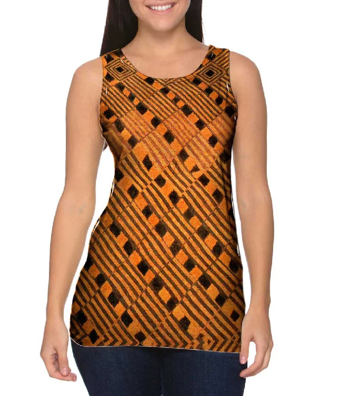 Button Tank-African Tribal Rain Cloth