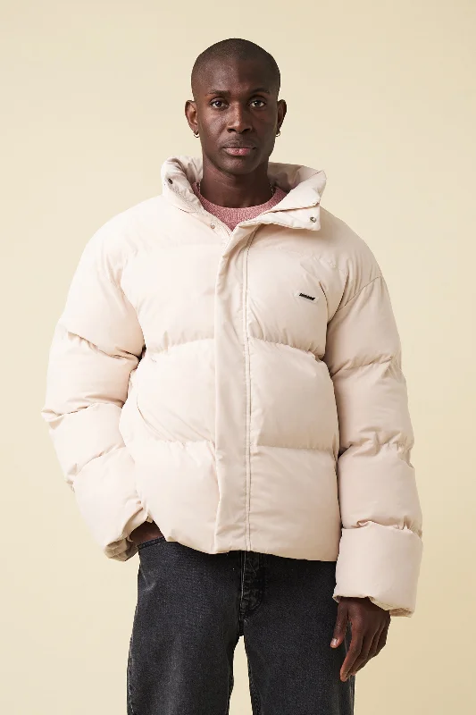 Leather Jacket-ARCTIC PADDED PUFFER COAT - ECRU