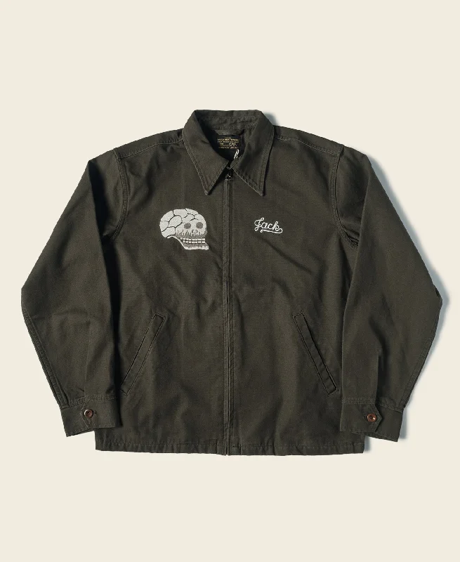 Leather Jacket-Skull Embroidery Vietnam Souvenir Jacket