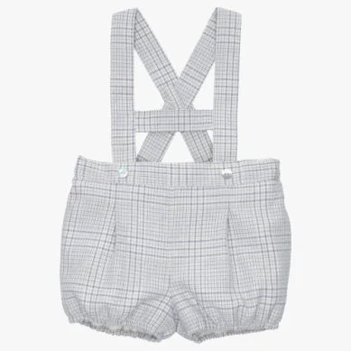 Hunting Shorts-Plaid Shorts with Suspenders