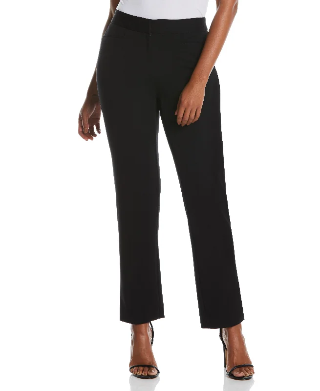 Breathable Pants-Gabardine Straight Leg Pant - Curvy Fit